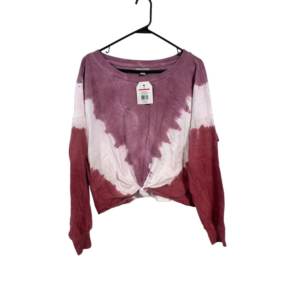 Wonderly Red and Pink Tie Dye Sweatshirt Size 1X NWT